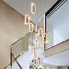 Grand Lustre 9 Suspensions Ovale en cristal - Light Deco