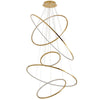 Grand Lustre Spirale en doré double hauteur 5 cercles - Light Deco